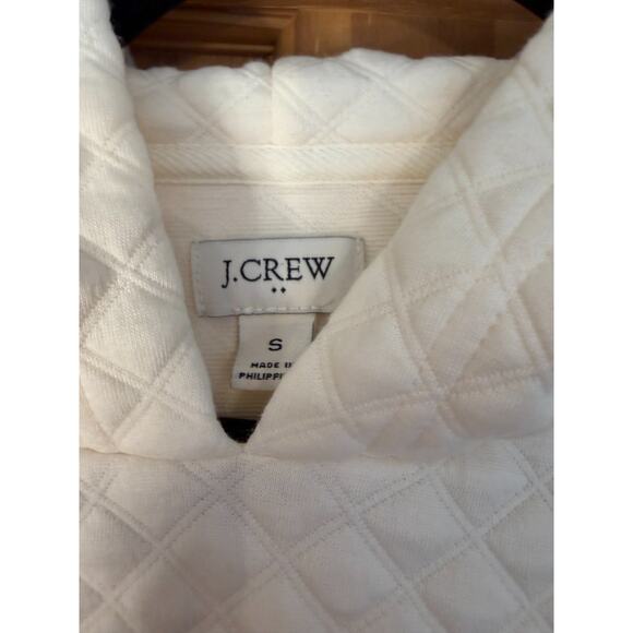 J. Crew Size SM White Quilted Hoodie SO Cozy Easy Fun - Picture 4 of 5